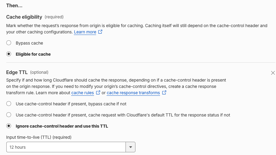 cloudflare cache rule setup