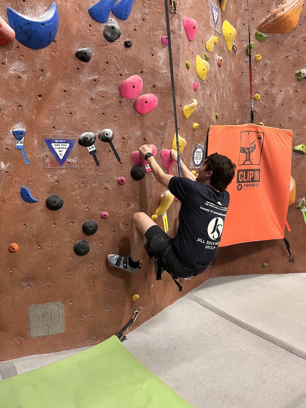 Climbing at the gym