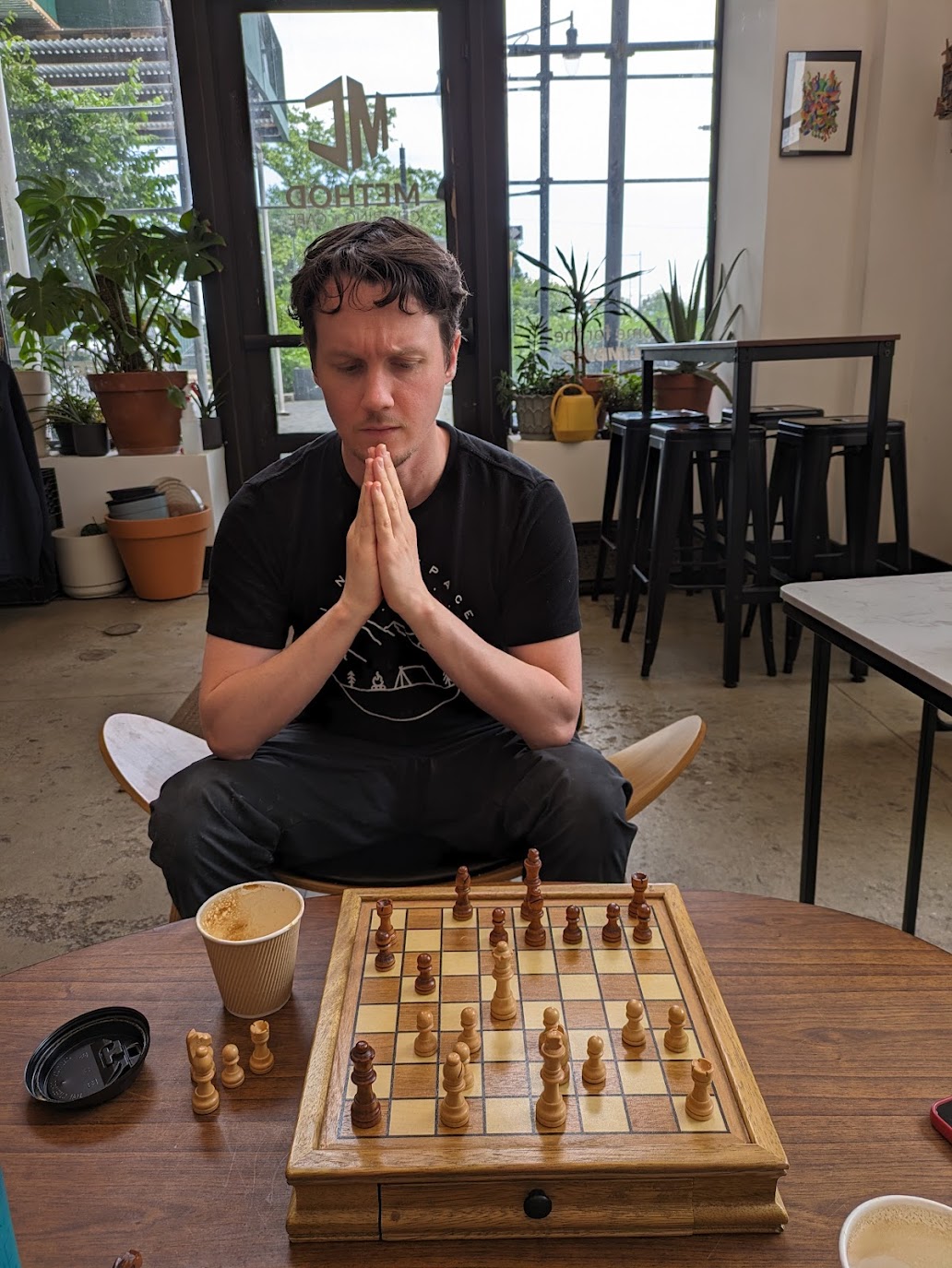 Tristan Kernan playing chess